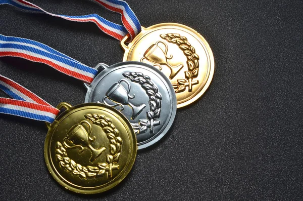 Guld, silver och bronsmedaljer — Stockfoto