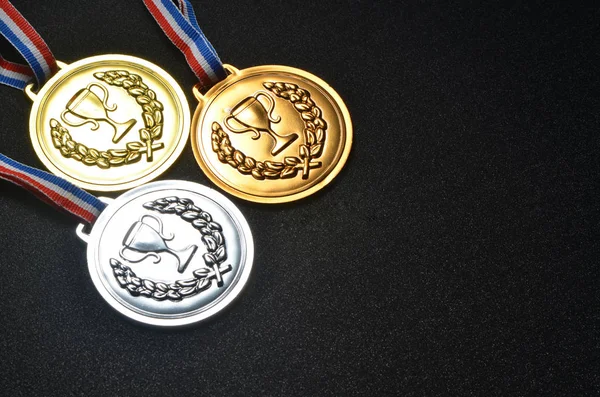 Золотые, серебряные и бронзовые медали Лицензионные Стоковые Изображения