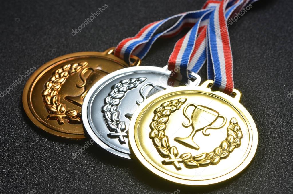 Gold, silver and bronze medals 