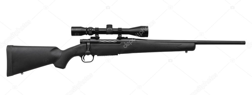 sniper rifle isolated on white 