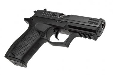 Tabanca beyazda izole 