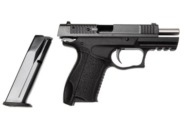 Tabanca beyazda izole 