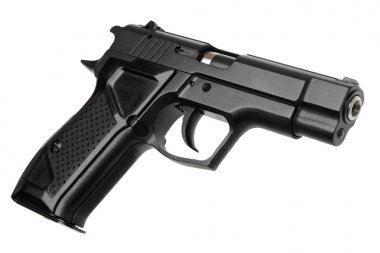 Tabanca beyazda izole 