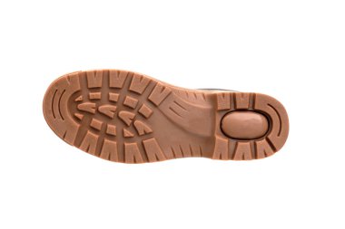 Beyaz izole kahverengi ayakkabı sole 