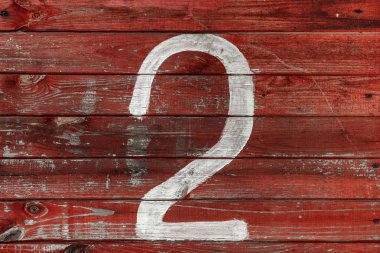 Kırmızı boya kalıntıları ile vintage panoları üzerinde iki haneli