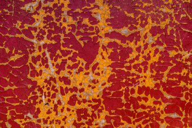 Kırmızı arka plan. Kırık boya