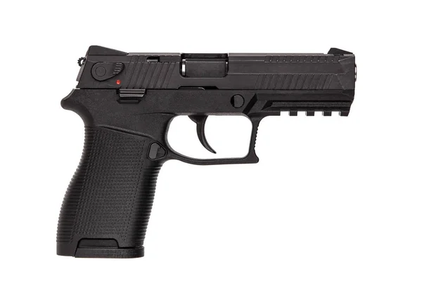 Modern svart pistol isolera på en vit bakgrund. Pistol. Vapen — Stockfoto