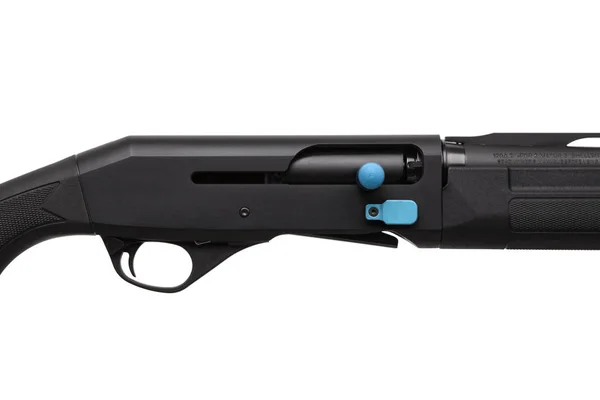 白に隔離された現代の黒い散弾銃 — ストック写真