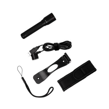 beyaz izole modern siyah metal el feneri