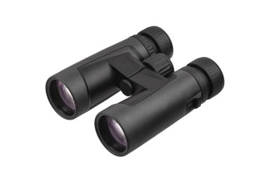 Modern dürbünler beyaz arka planda izole edilmiş. Optik aygıt f