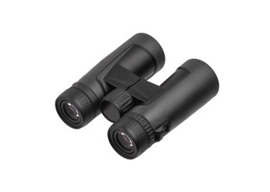 Modern dürbünler beyaz arka planda izole edilmiş. Optik aygıt f