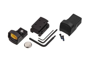 beyaz sırt izole modern siyah kolimatör görme