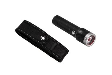 beyaz izole modern siyah metal el feneri