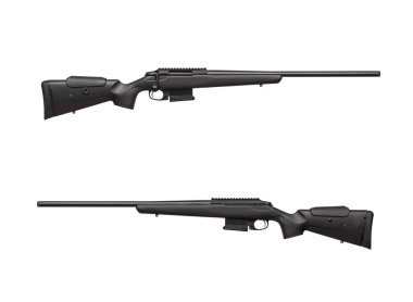 Modern cıvata karabinası beyaz arka planda izole edilmiş. Hu için silahlar