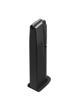 Beyaz yüzeyde tabanca dergisi. Modern bir yarı-otom için klip