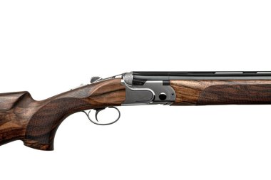 Klasik çift namlulu düz namlulu av tüfeği.