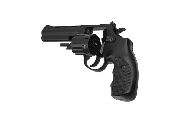 Revólver arma preta isolado no fundo branco. Pistola clássica d — Fotografia de Stock