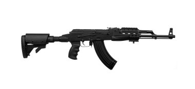 Modern vücut kitindeki Sovyet karabinası beyaz arka planda izole edilir..