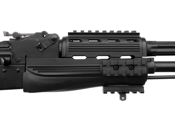 Soviet carbine in modern body kit isolate on a white background.