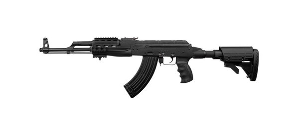 Soviet carbine in modern body kit isolate on a white background.
