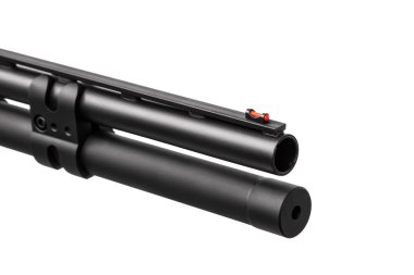 Modern siyah av tüfeği beyaz arka planda izole edilmiş. Silahlar... 