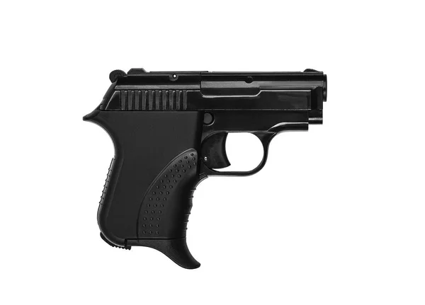 Small black modern pistol. Ladies' pistol. Weapons for hidden we — 스톡 사진