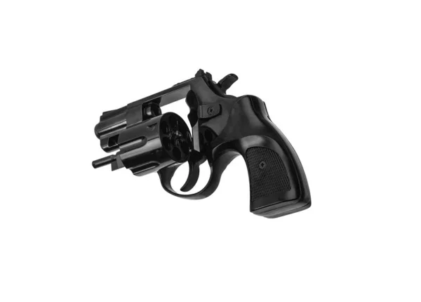 Piccolo revolver nero isolato su sfondo bianco. Pis tascabile — Foto Stock