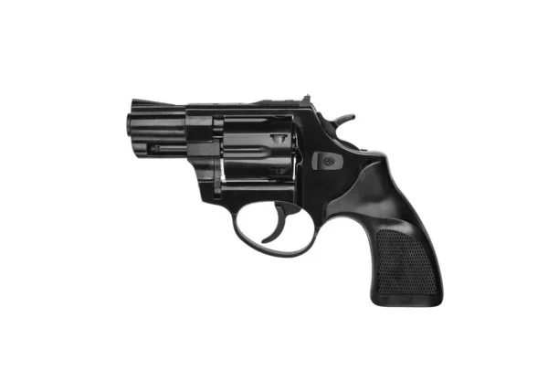 Small black gun revolver isolate on white background. Pocket pis — 스톡 사진