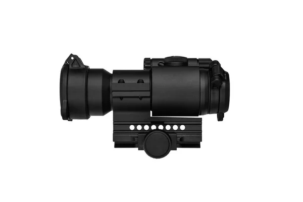 Modern Black Optical Scope Weapon Isolated White Sight Scope Isolated — Stock Photo, Image