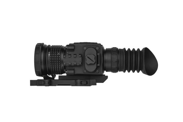 Microscopio Óptico Negro Moderno Para Arma Aislada Blanco Visor Aislado — Foto de Stock
