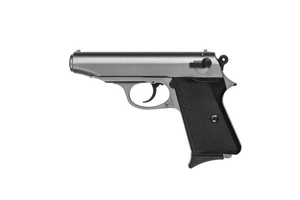 Pistola Moderna Pequena Prata Preta Pistola Feminina Armas Para Uso — Fotografia de Stock