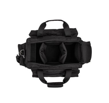 Modern spor çantaları beyaz arka planda izole edilir. Malzemeler için omuz çantası..