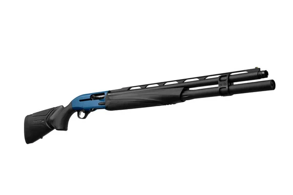 현대검은 자동소총 파란색 배경에 분리되어 스포츠와 사냥을 — 스톡 사진