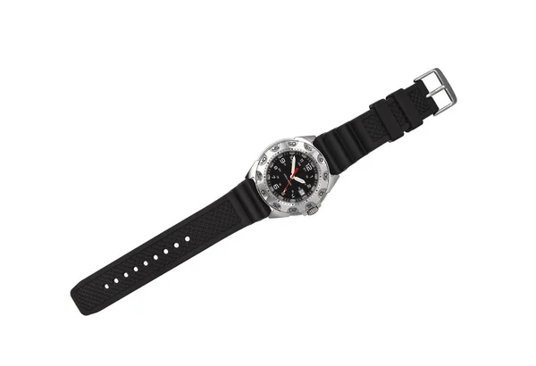 Armbandsur Isolat Vit Bakgrund Sport Armbandsur Med Ett Nylonarmband Klockor — Stockfoto