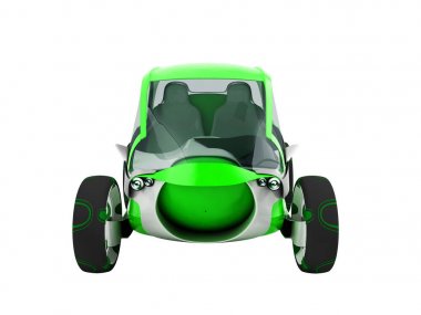 Modern elektrikli ön elektrik yeşil 3d render beyaz zemin üzerine gölge yok