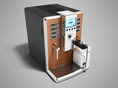 İki bardak süt ile kahverengi için çok fonksiyonlu modern kahve makinesi