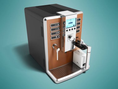 İki bardak süt ile kahverengi için çok fonksiyonlu modern kahve makinesi