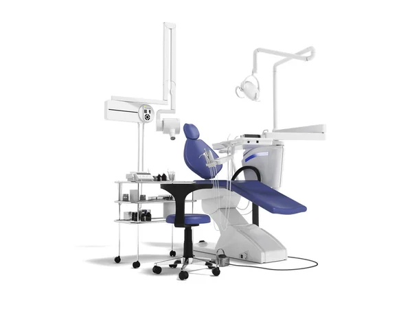 Концепция Современного Стоматологического Оборудования Лечения Зубов Прикроватным Столиком Стулом Рендеринга — стоковое фото
