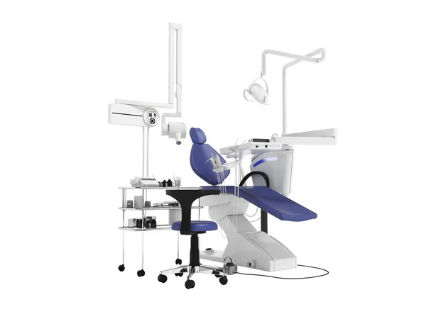 Концепция Современного Стоматологического Оборудования Лечения Зубов Прикроватным Столиком Стулом Рендеринга — стоковое фото