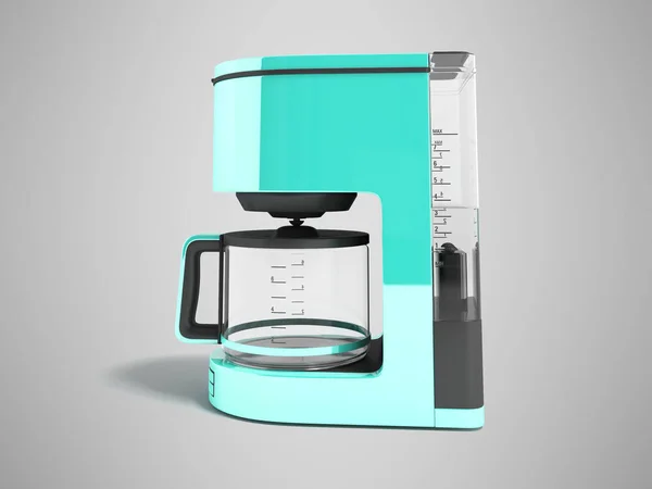 Moderne Koffie Machine Elektrisch Blauw Met Een Glas Ketel Een — Stockfoto