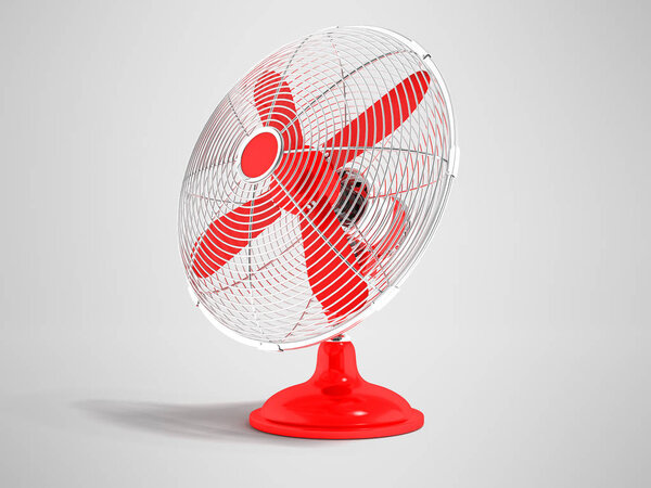 Modern propeller in a metal dome with a red propeller desktop 3d render on a gray background with a shadow