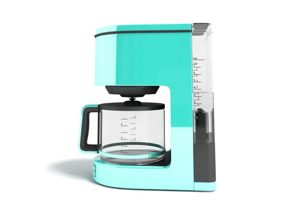 Moderne Koffie Machine Elektrisch Blauw Met Een Glas Ketel Een — Stockfoto