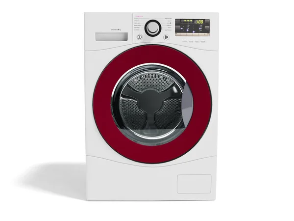 Modern Mencuci Mobil Listrik Otomatis Putih Dengan Sisipan Merah Depan — Stok Foto