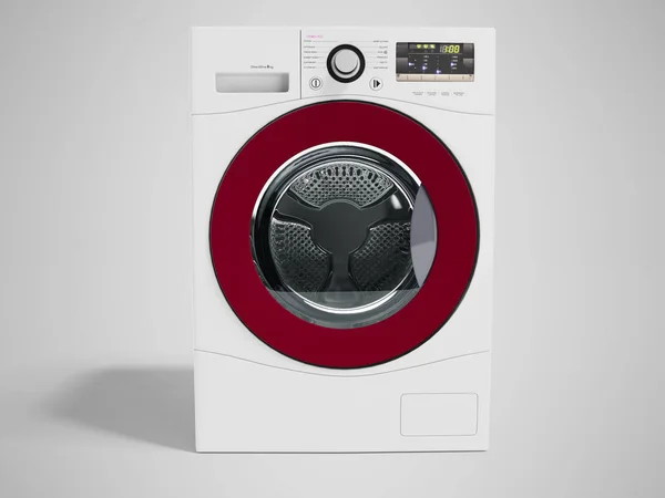 Moderno lavado automático coche eléctrico blanco con inserciones rojas en — Foto de Stock