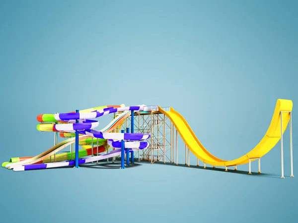 Jazda wody prosto gorzki żółty i roller coaster z — Zdjęcie stockowe