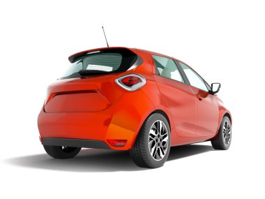 Modern elektrikli otomobil hatchback genç famil için yolculuk için