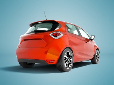 Modern elektrikli otomobil hatchback genç aile için yolculuk için 
