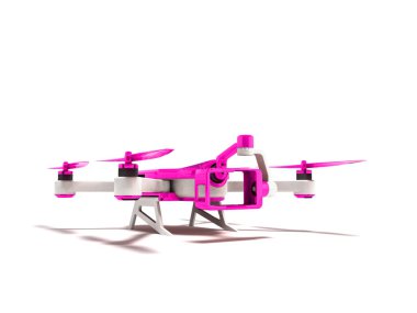 Modern dron quadrocopter fütüristik kamera mor iç metininin ile
