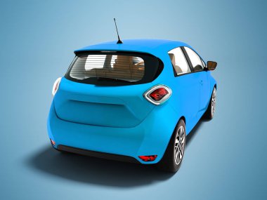 Modern elektrikli otomobil hatchback için geziler mavi kahverengi iç