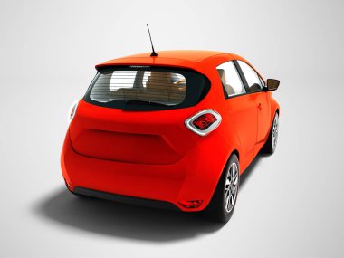 Kahverengi salon için geziler kırmızı zekâ ile modern elektrikli otomobil hatchback